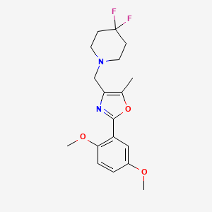 1-{[2-(2,5-dimethoxyphenyl)-5-methyl-1,3-oxazol-4-yl]methyl}-4,4-difluoropiperidine