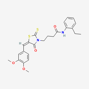 4-[5-(3,4-dimethoxybenzylidene)-4-oxo-2-thioxo-1,3-thiazolidin-3-yl]-N-(2-ethylphenyl)butanamide