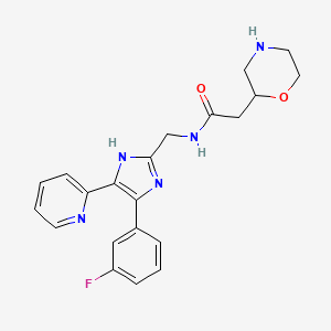 N-{[4-(3-fluorophenyl)-5-(2-pyridinyl)-1H-imidazol-2-yl]methyl}-2-(2-morpholinyl)acetamide hydrochloride