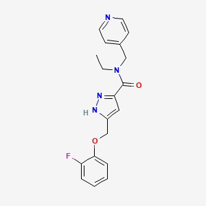 N-ethyl-5-[(2-fluorophenoxy)methyl]-N-(pyridin-4-ylmethyl)-1H-pyrazole-3-carboxamide