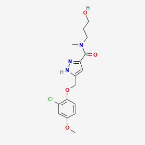 5-[(2-chloro-4-methoxyphenoxy)methyl]-N-(3-hydroxypropyl)-N-methyl-1H-pyrazole-3-carboxamide