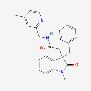 2-(3-benzyl-1-methyl-2-oxo-2,3-dihydro-1H-indol-3-yl)-N-[(4-methylpyridin-2-yl)methyl]acetamide