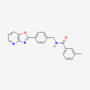 3-methyl-N-[[4-([1,3]oxazolo[4,5-b]pyridin-2-yl)phenyl]methyl]benzamide