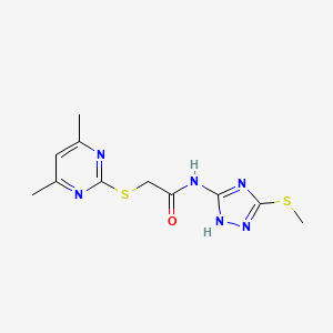 2-[(4,6-dimethyl-2-pyrimidinyl)thio]-N-[5-(methylthio)-1H-1,2,4-triazol-3-yl]acetamide