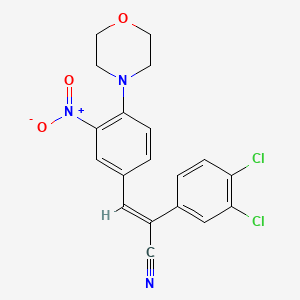 (E)-2-(3,4-dichlorophenyl)-3-(4-morpholin-4-yl-3-nitrophenyl)prop-2-enenitrile