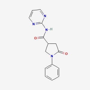 5-oxo-1-phenyl-N-(pyrimidin-2-yl)pyrrolidine-3-carboxamide