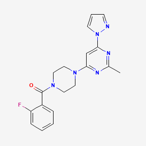 4-[4-(2-fluorobenzoyl)-1-piperazinyl]-2-methyl-6-(1H-pyrazol-1-yl)pyrimidine