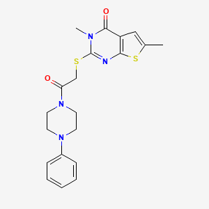 3,6-Dimethyl-2-[2-oxo-2-(4-phenylpiperazin-1-yl)ethyl]sulfanylthieno[2,3-d]pyrimidin-4-one