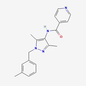 N-[3,5-dimethyl-1-[(3-methylphenyl)methyl]pyrazol-4-yl]pyridine-4-carboxamide