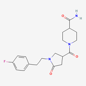 1-({1-[2-(4-fluorophenyl)ethyl]-5-oxopyrrolidin-3-yl}carbonyl)piperidine-4-carboxamide