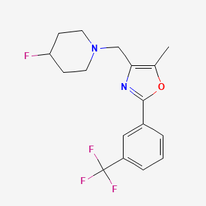 4-fluoro-1-({5-methyl-2-[3-(trifluoromethyl)phenyl]-1,3-oxazol-4-yl}methyl)piperidine