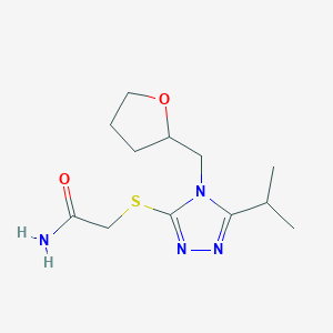 2-{[5-ISOPROPYL-4-(TETRAHYDRO-2-FURANYLMETHYL)-4H-1,2,4-TRIAZOL-3-YL]SULFANYL}ACETAMIDE