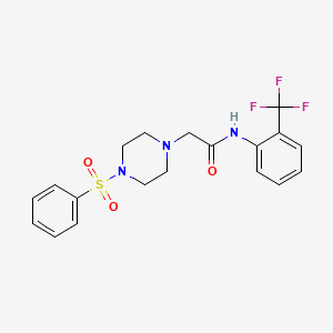 2-[4-(benzenesulfonyl)piperazin-1-yl]-N-[2-(trifluoromethyl)phenyl]acetamide