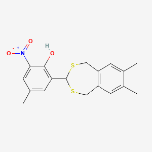 2-(7,8-DIMETHYL-3,5-DIHYDRO-1H-2,4-BENZODITHIEPIN-3-YL)-4-METHYL-6-NITROPHENOL