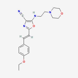 2-[(1E)-2-(4-ETHOXYPHENYL)ETHENYL]-5-{[2-(MORPHOLIN-4-YL)ETHYL]AMINO}-1,3-OXAZOLE-4-CARBONITRILE