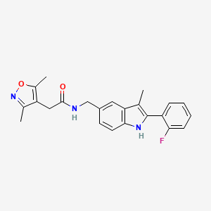 2-(3,5-dimethylisoxazol-4-yl)-N-{[2-(2-fluorophenyl)-3-methyl-1H-indol-5-yl]methyl}acetamide