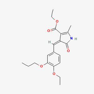 ethyl (4Z)-4-[(4-ethoxy-3-propoxyphenyl)methylidene]-2-methyl-5-oxo-1H-pyrrole-3-carboxylate