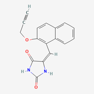 (5E)-5-{[2-(prop-2-yn-1-yloxy)naphthalen-1-yl]methylidene}imidazolidine-2,4-dione