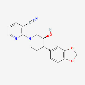 2-[(3S*,4S*)-4-(1,3-benzodioxol-5-yl)-3-hydroxypiperidin-1-yl]nicotinonitrile