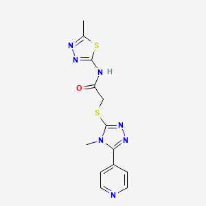 2-{[4-methyl-5-(4-pyridinyl)-4H-1,2,4-triazol-3-yl]thio}-N-(5-methyl-1,3,4-thiadiazol-2-yl)acetamide