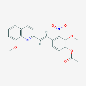 2-methoxy-4-[2-(8-methoxy-2-quinolinyl)vinyl]-3-nitrophenyl acetate