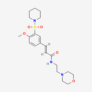 3-[4-methoxy-3-(1-piperidinylsulfonyl)phenyl]-N-[2-(4-morpholinyl)ethyl]acrylamide