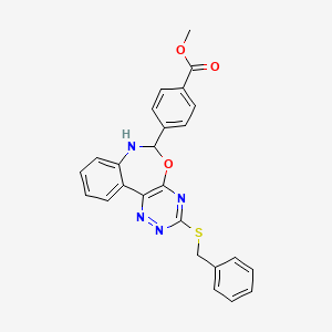 methyl 4-[3-(benzylthio)-6,7-dihydro[1,2,4]triazino[5,6-d][3,1]benzoxazepin-6-yl]benzoate