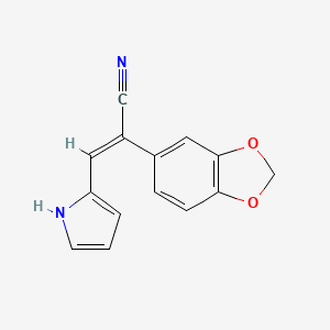 (2E)-2-(1,3-benzodioxol-5-yl)-3-(1H-pyrrol-2-yl)prop-2-enenitrile