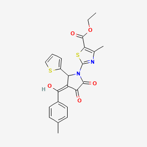 ethyl 2-[3-hydroxy-4-(4-methylbenzoyl)-2-oxo-5-(2-thienyl)-2,5-dihydro-1H-pyrrol-1-yl]-4-methyl-1,3-thiazole-5-carboxylate