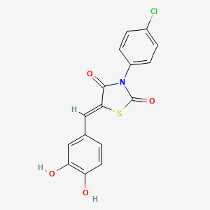 (5Z)-3-(4-chlorophenyl)-5-[(3,4-dihydroxyphenyl)methylidene]-1,3-thiazolidine-2,4-dione