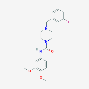 N-(3,4-dimethoxyphenyl)-4-(3-fluorobenzyl)-1-piperazinecarboxamide