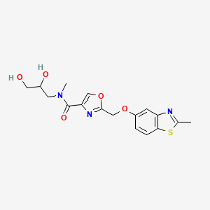 N-(2,3-dihydroxypropyl)-N-methyl-2-{[(2-methyl-1,3-benzothiazol-5-yl)oxy]methyl}-1,3-oxazole-4-carboxamide