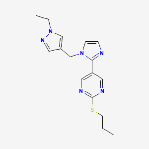 5-{1-[(1-ethyl-1H-pyrazol-4-yl)methyl]-1H-imidazol-2-yl}-2-(propylthio)pyrimidine