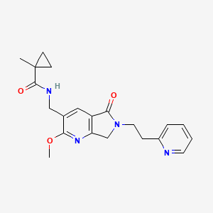 N-{[2-methoxy-5-oxo-6-(2-pyridin-2-ylethyl)-6,7-dihydro-5H-pyrrolo[3,4-b]pyridin-3-yl]methyl}-1-methylcyclopropanecarboxamide