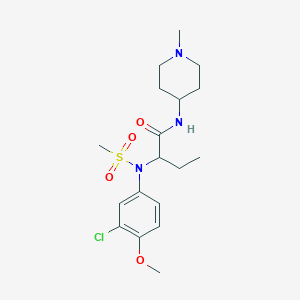 2-[(3-chloro-4-methoxyphenyl)(methylsulfonyl)amino]-N-(1-methyl-4-piperidinyl)butanamide