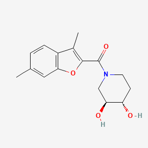 (3S*,4S*)-1-[(3,6-dimethyl-1-benzofuran-2-yl)carbonyl]piperidine-3,4-diol