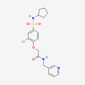 2-{2-chloro-4-[(cyclopentylamino)sulfonyl]phenoxy}-N-(3-pyridinylmethyl)acetamide