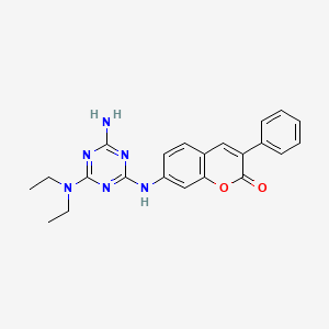 7-{[4-amino-6-(diethylamino)-1,3,5-triazin-2-yl]amino}-3-phenyl-2H-chromen-2-one