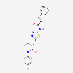 N-{5-[(1-{[(4-chlorophenyl)amino]carbonyl}propyl)thio]-1,3,4-thiadiazol-2-yl}-3-phenylacrylamide