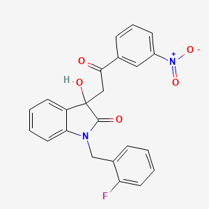 1-(2-fluorobenzyl)-3-hydroxy-3-[2-(3-nitrophenyl)-2-oxoethyl]-1,3-dihydro-2H-indol-2-one