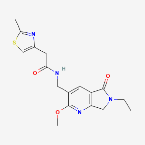 N-[(6-ethyl-2-methoxy-5-oxo-6,7-dihydro-5H-pyrrolo[3,4-b]pyridin-3-yl)methyl]-2-(2-methyl-1,3-thiazol-4-yl)acetamide