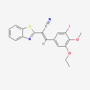 (E)-2-(1,3-benzothiazol-2-yl)-3-(3-ethoxy-5-iodo-4-methoxyphenyl)prop-2-enenitrile