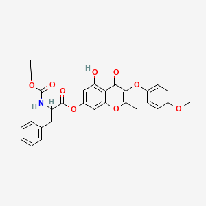 [5-Hydroxy-3-(4-methoxyphenoxy)-2-methyl-4-oxochromen-7-yl] 2-[(2-methylpropan-2-yl)oxycarbonylamino]-3-phenylpropanoate