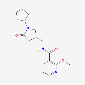 N-[(1-cyclopentyl-5-oxopyrrolidin-3-yl)methyl]-2-methoxynicotinamide