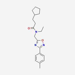 3-cyclopentyl-N-ethyl-N-{[3-(4-methylphenyl)-1,2,4-oxadiazol-5-yl]methyl}propanamide