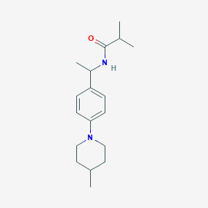 2-methyl-N-{1-[4-(4-methyl-1-piperidinyl)phenyl]ethyl}propanamide