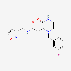 2-[1-(3-fluorobenzyl)-3-oxo-2-piperazinyl]-N-(3-isoxazolylmethyl)acetamide