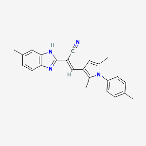 (E)-3-[2,5-dimethyl-1-(4-methylphenyl)pyrrol-3-yl]-2-(6-methyl-1H-benzimidazol-2-yl)prop-2-enenitrile