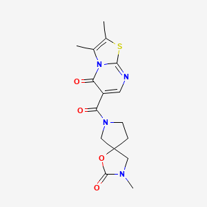 2,3-dimethyl-6-[(3-methyl-2-oxo-1-oxa-3,7-diazaspiro[4.4]non-7-yl)carbonyl]-5H-[1,3]thiazolo[3,2-a]pyrimidin-5-one