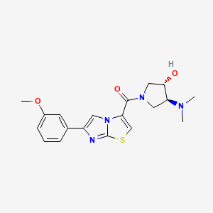 [(3S,4S)-3-(dimethylamino)-4-hydroxypyrrolidin-1-yl]-[6-(3-methoxyphenyl)imidazo[2,1-b][1,3]thiazol-3-yl]methanone